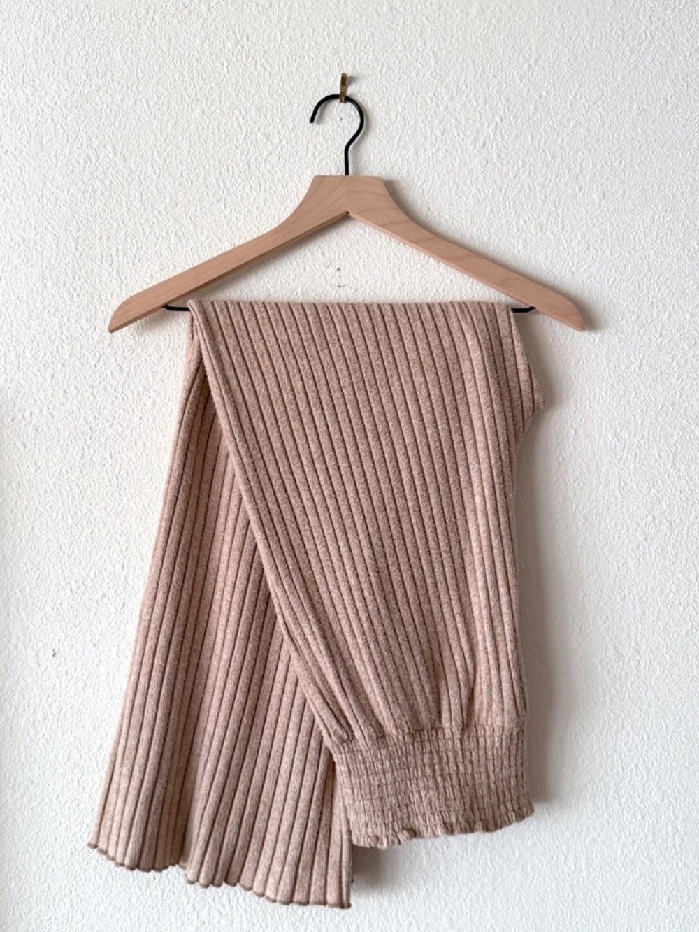 Z Supply Ribbed Lounge Set V-Neck Top & Pants Z Taupe Pink Size M